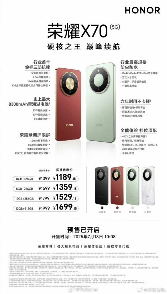 Honor X70 Launched in China Today: A Rugged, IP69K-Certified Powerhouse That Redefines Smartphone Durability