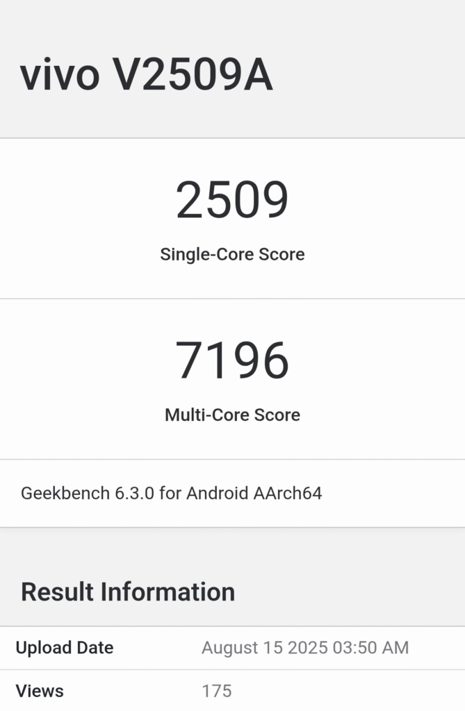 Vivo Vivo X300 Geekbench Scores