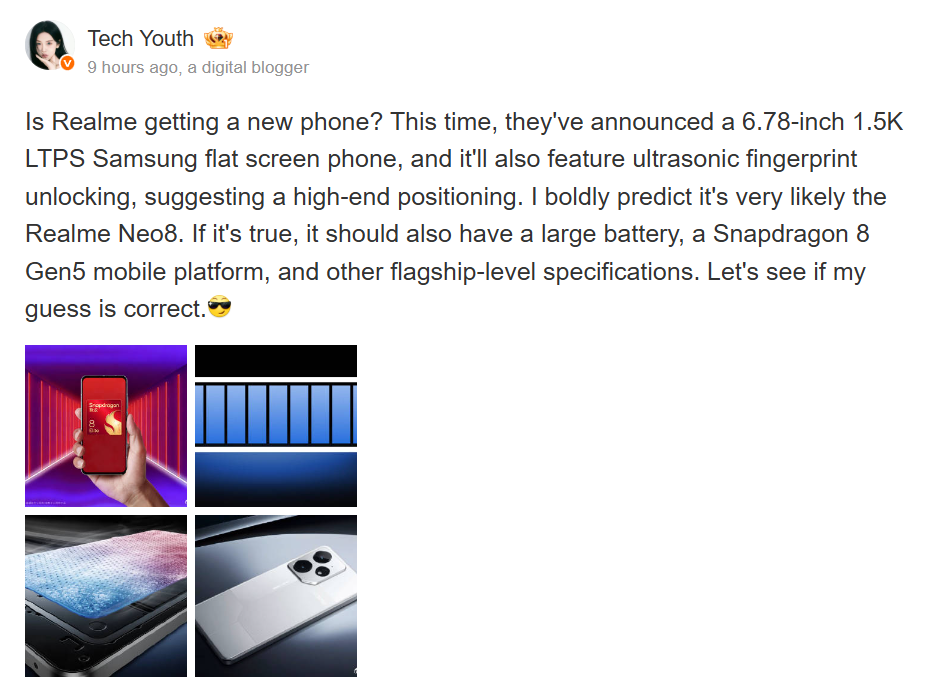 Realme Neo 8 Leak Information about Realme Neo 8