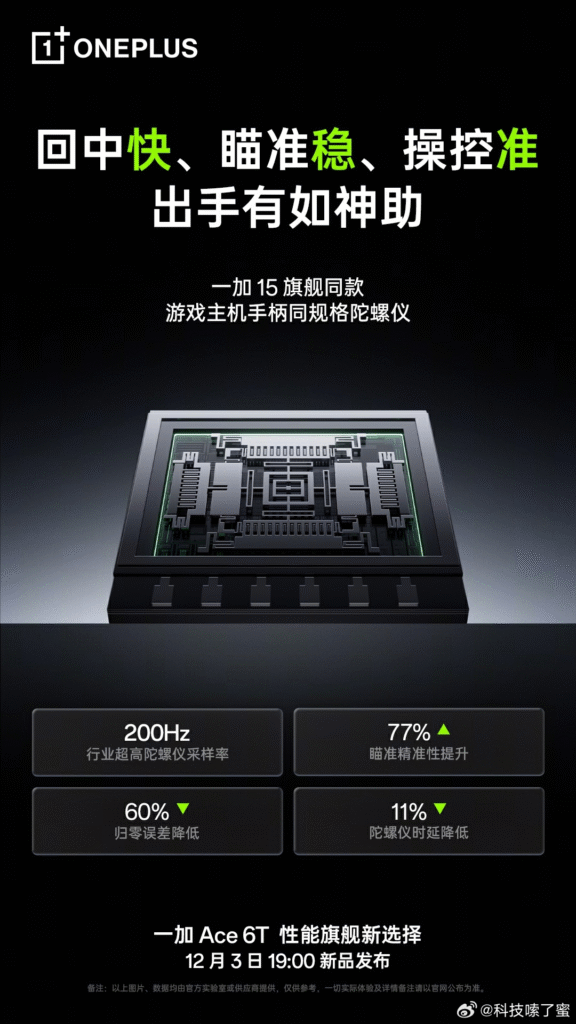 OnePlus Ace 6T confirmed to launch on December 3, features 3D ultrasonic fingerprint sensor and full-level water resistance