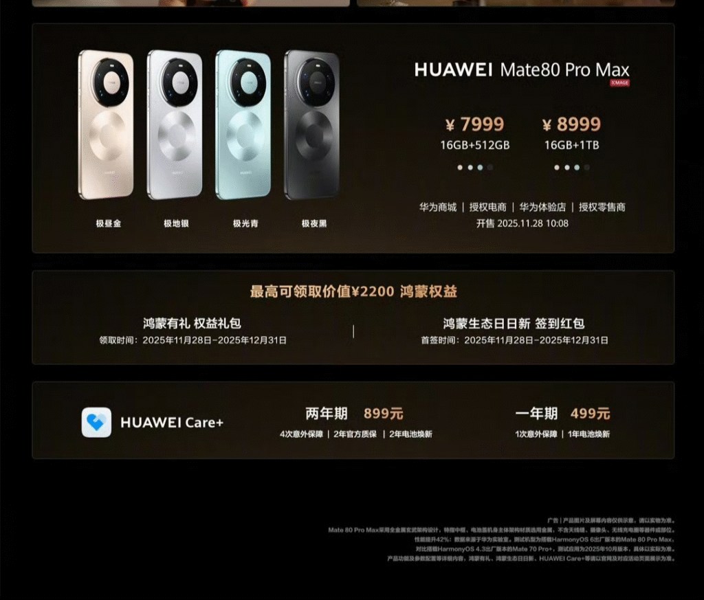 Huawei Mate 80 Series Huawei Mate 80 Pro Max Price